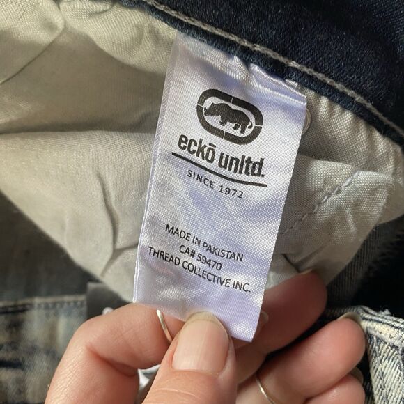 NWT Ecko Unltd Light Wash Denim Jeans. Streetwear. Casual. Size 34. Unisex. - Picture 8 of 12